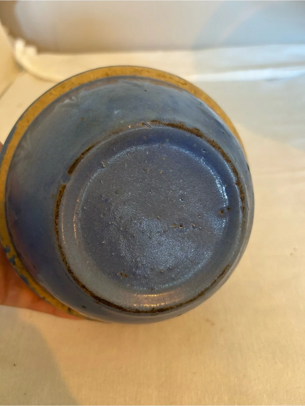 Ruckel clay city picket fence salt glaze stoneware Blue Serving Bowl